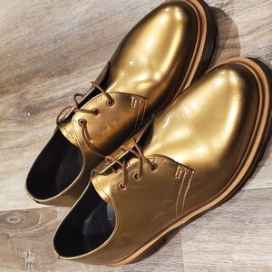 Gold Dr. Martens Oxford 10